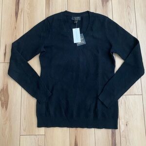 Black Cashmere V-Neck Sweater